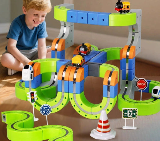 Children's Educational Track Cube Building Blocks Toys - MarktWonders 