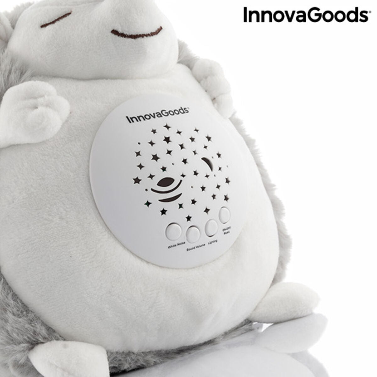 Hedgehog Soft Toy with White Noise and Nightlight Projector Spikey - MarktWonders 