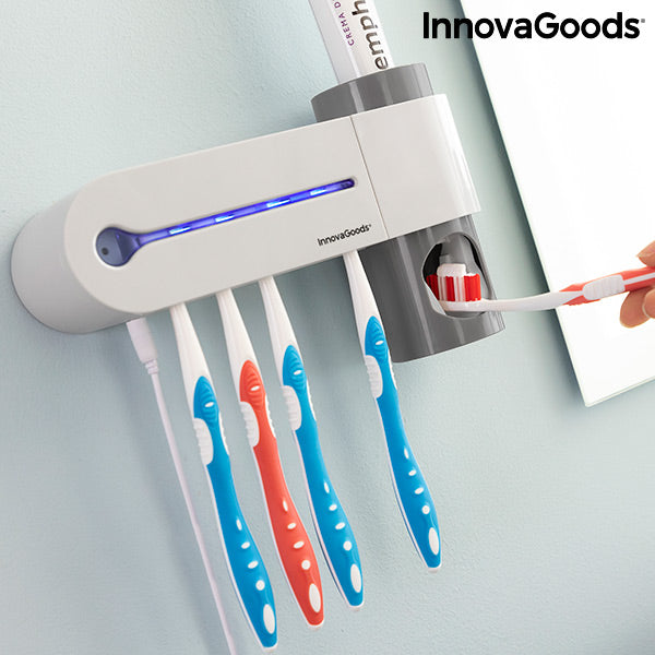 UV-Zahnbürsten-Sterilisator mit Halterung und Zahnpastaspender - MarktWonders 