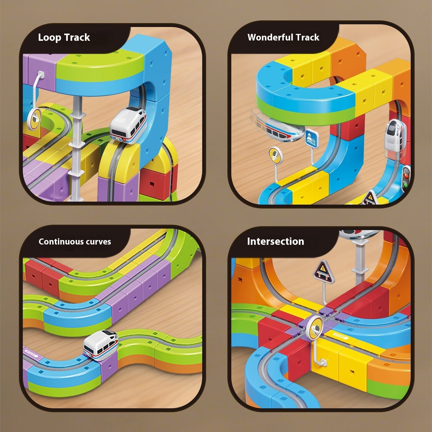 Children's Educational Track Cube Building Blocks Toys - MarktWonders 