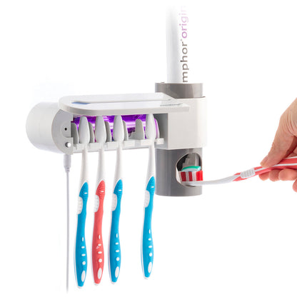 UV-Zahnbürsten-Sterilisator mit Halterung und Zahnpastaspender - MarktWonders 