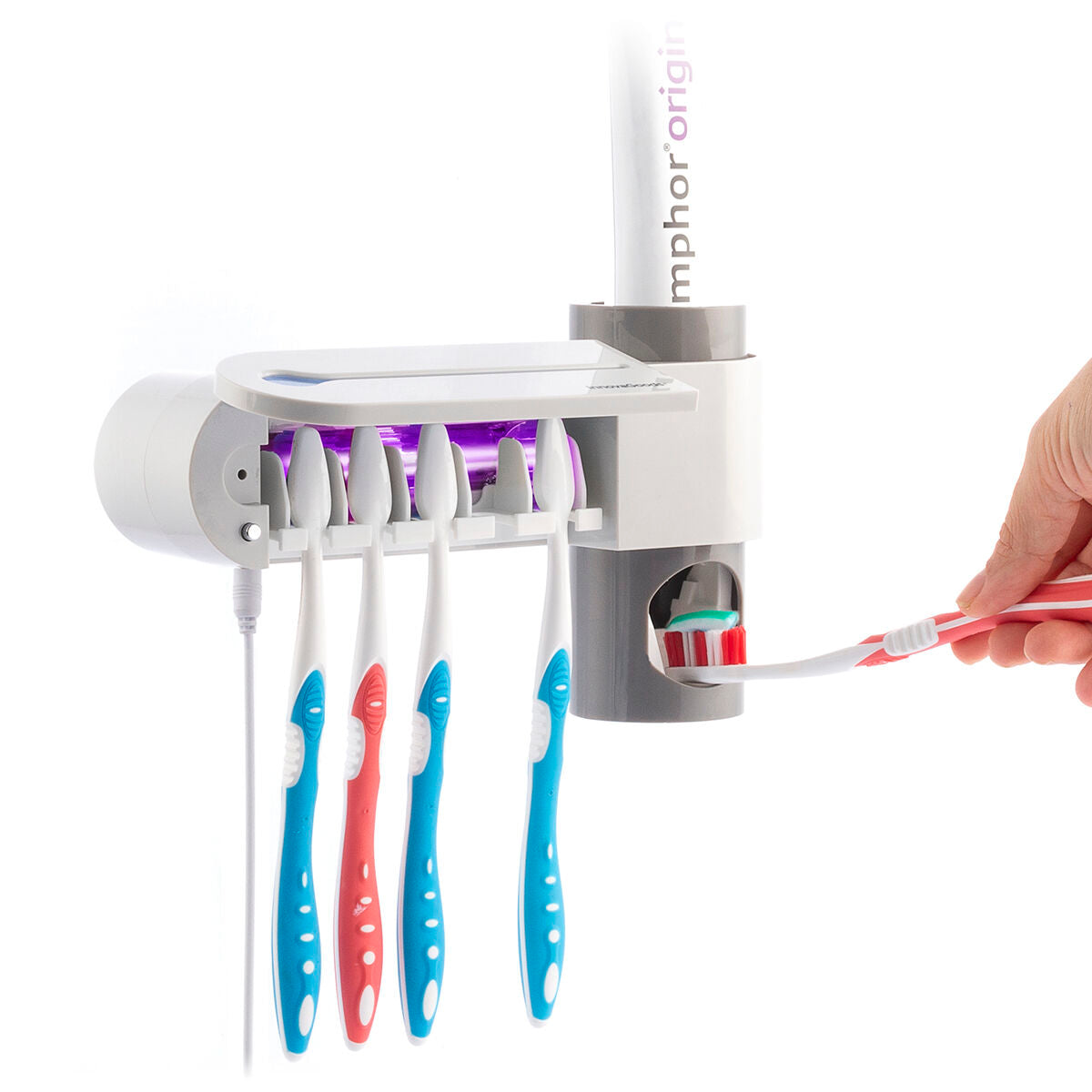 UV-Zahnbürsten-Sterilisator mit Halterung und Zahnpastaspender - MarktWonders 