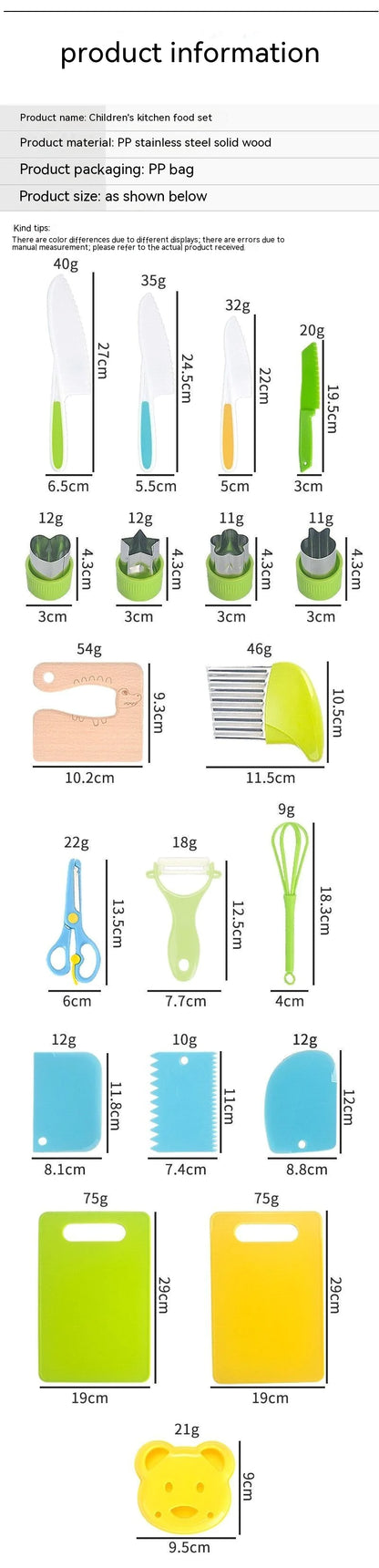 Das Kinder-Messer-Set ohne Schnittrisiko.