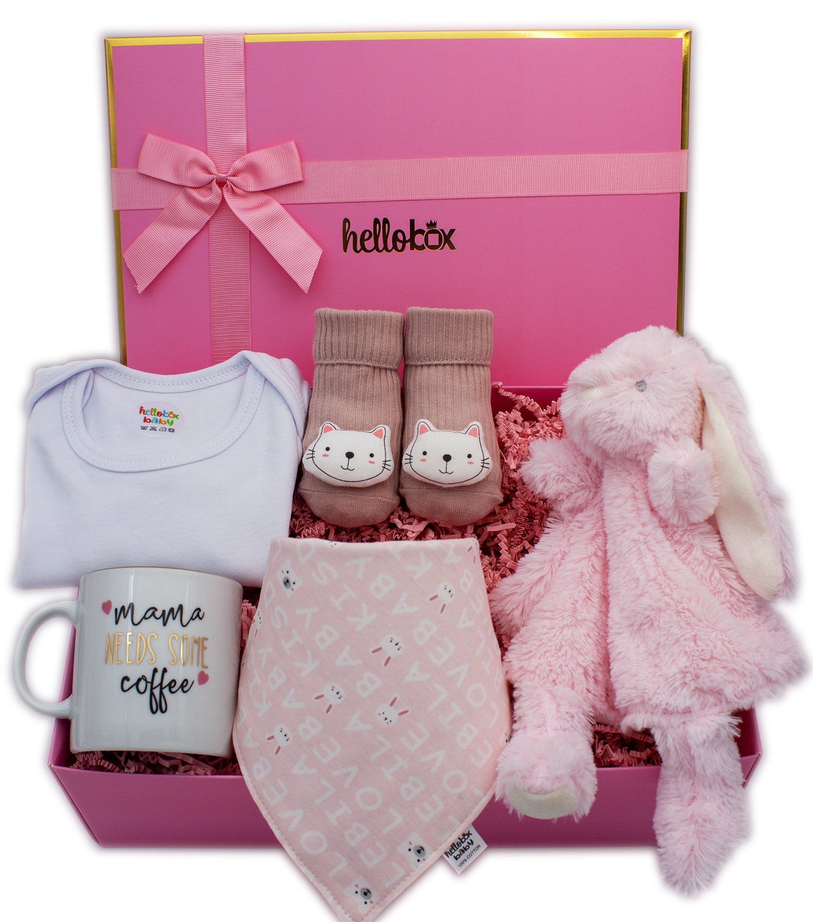 Baby Geschenk zur Geburt Mädchen - Schmusetuch, Anti-Rutsch - MarktWonders 